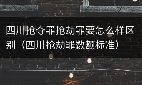 四川抢夺罪抢劫罪要怎么样区别（四川抢劫罪数额标准）