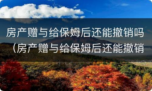 房产赠与给保姆后还能撤销吗（房产赠与给保姆后还能撤销吗）