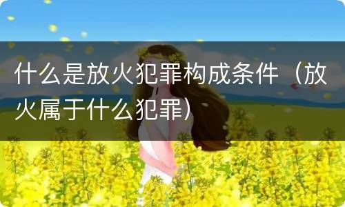 什么是放火犯罪构成条件（放火属于什么犯罪）