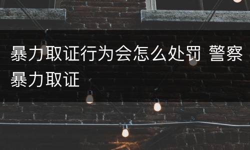 暴力取证行为会怎么处罚 警察暴力取证