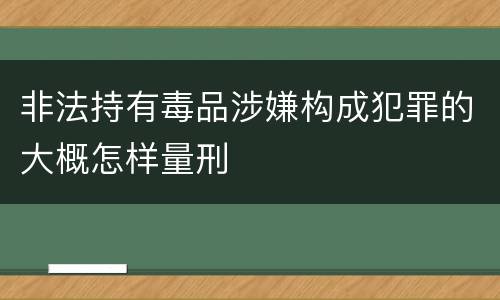 非法持有毒品涉嫌构成犯罪的大概怎样量刑
