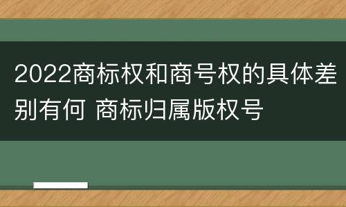2022商标权和商号权的具体差别有何 商标归属版权号