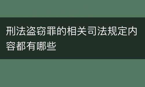 刑法盗窃罪的相关司法规定内容都有哪些