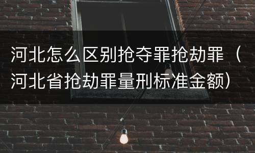 河北怎么区别抢夺罪抢劫罪（河北省抢劫罪量刑标准金额）