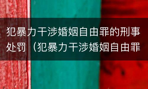 犯暴力干涉婚姻自由罪的刑事处罚（犯暴力干涉婚姻自由罪的刑事处罚标准）