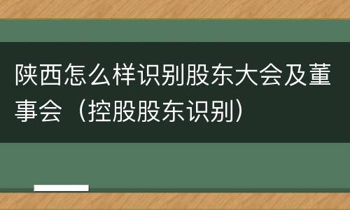 陕西怎么样识别股东大会及董事会（控股股东识别）