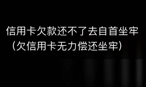 信用卡欠款还不了去自首坐牢（欠信用卡无力偿还坐牢）