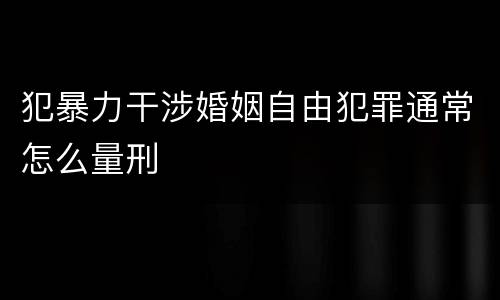 犯暴力干涉婚姻自由犯罪通常怎么量刑