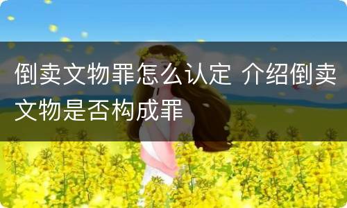 倒卖文物罪怎么认定 介绍倒卖文物是否构成罪