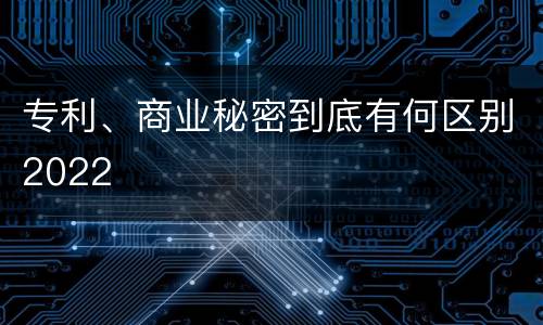 专利、商业秘密到底有何区别2022