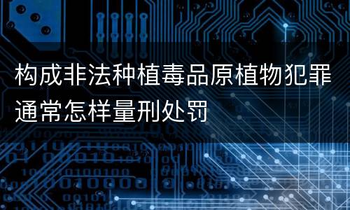 构成非法种植毒品原植物犯罪通常怎样量刑处罚