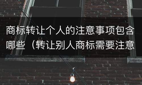 商标转让个人的注意事项包含哪些（转让别人商标需要注意什么）