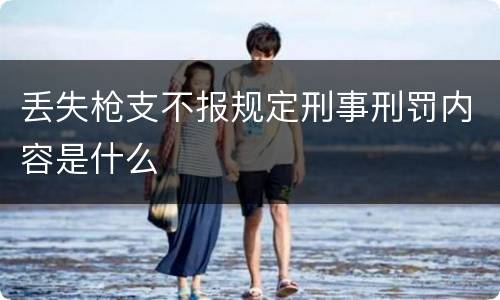 丢失枪支不报规定刑事刑罚内容是什么