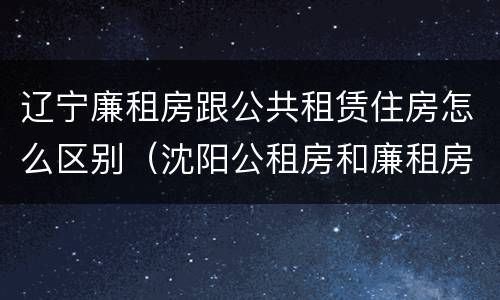 辽宁廉租房跟公共租赁住房怎么区别（沈阳公租房和廉租房的区别）