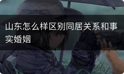 山东怎么样区别同居关系和事实婚姻