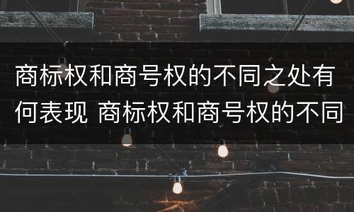 商标权和商号权的不同之处有何表现 商标权和商号权的不同之处有何表现呢