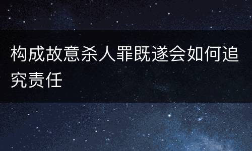 构成故意杀人罪既遂会如何追究责任