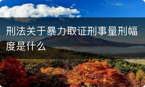 刑法关于暴力取证刑事量刑幅度是什么