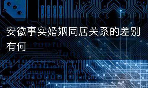 安徽事实婚姻同居关系的差别有何
