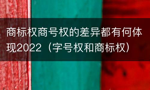商标权商号权的差异都有何体现2022（字号权和商标权）