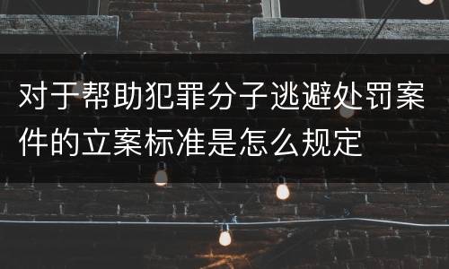 对于帮助犯罪分子逃避处罚案件的立案标准是怎么规定