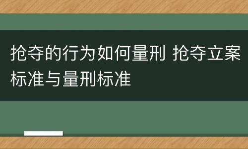 抢夺的行为如何量刑 抢夺立案标准与量刑标准