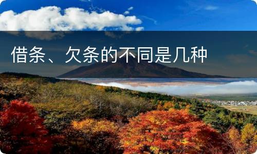 借条、欠条的不同是几种