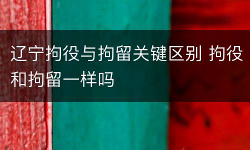 辽宁拘役与拘留关键区别 拘役和拘留一样吗