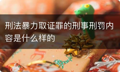 刑法暴力取证罪的刑事刑罚内容是什么样的