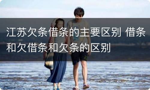 江苏欠条借条的主要区别 借条和欠借条和欠条的区别