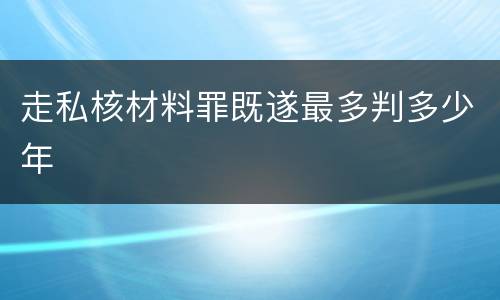 走私核材料罪既遂最多判多少年