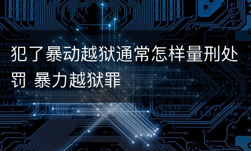 犯了暴动越狱通常怎样量刑处罚 暴力越狱罪