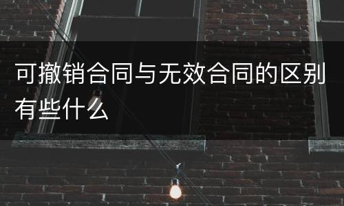 可撤销合同与无效合同的区别有些什么