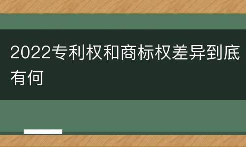 2022专利权和商标权差异到底有何