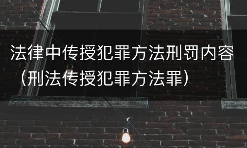 法律中传授犯罪方法刑罚内容（刑法传授犯罪方法罪）