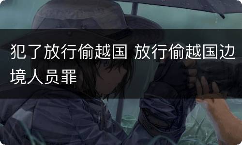 犯了放行偷越国 放行偷越国边境人员罪