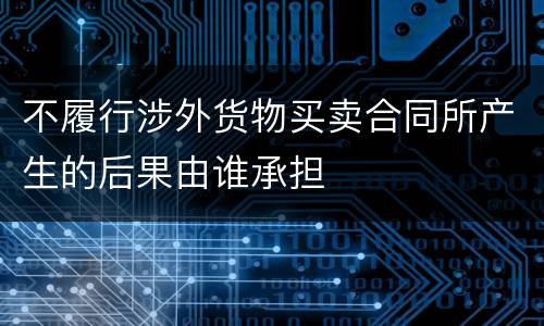 不履行涉外货物买卖合同所产生的后果由谁承担