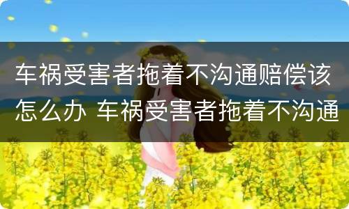 车祸受害者拖着不沟通赔偿该怎么办 车祸受害者拖着不沟通赔偿该怎么办呢