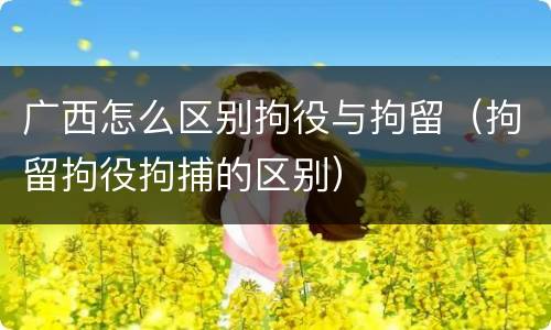 广西怎么区别拘役与拘留（拘留拘役拘捕的区别）