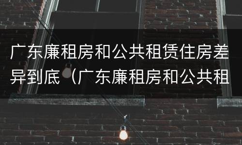 广东廉租房和公共租赁住房差异到底（广东廉租房和公共租赁住房差异到底是什么）