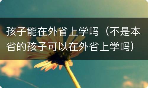 孩子能在外省上学吗（不是本省的孩子可以在外省上学吗）