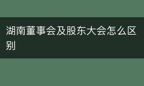 湖南董事会及股东大会怎么区别