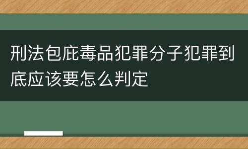 刑法包庇毒品犯罪分子犯罪到底应该要怎么判定