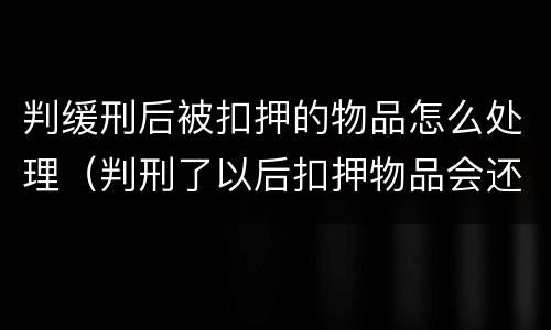 判缓刑后被扣押的物品怎么处理（判刑了以后扣押物品会还吗）