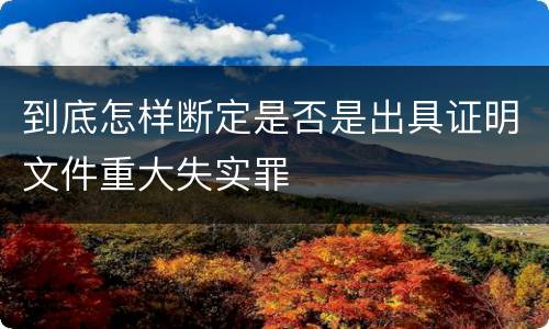 到底怎样断定是否是出具证明文件重大失实罪