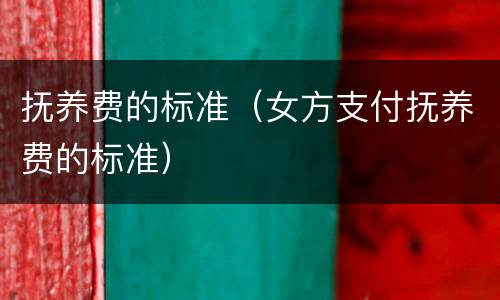 抚养费的标准（女方支付抚养费的标准）