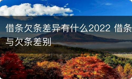 借条欠条差异有什么2022 借条与欠条差别