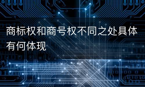 商标权和商号权不同之处具体有何体现
