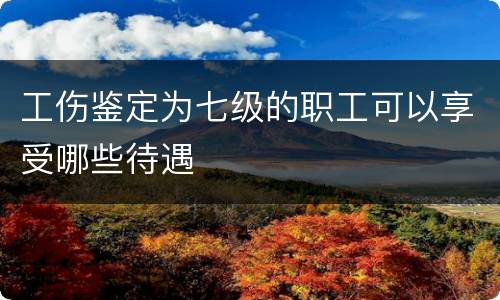 工伤鉴定为七级的职工可以享受哪些待遇