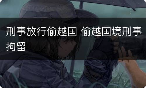 刑事放行偷越国 偷越国境刑事拘留